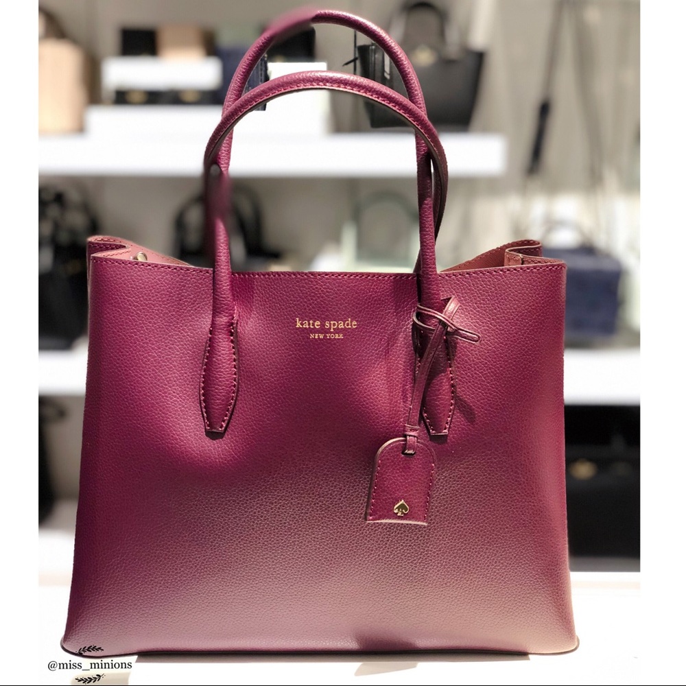 Kate Spade Eva Medium Satchel Deep Plum - Picture 1 of 5